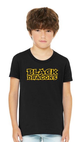Black Dragons Words Design Bella Canvas Ringspun Youth Tee