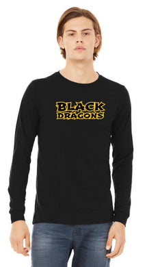 Black Dragons Words Bella Canvas - Ringspun Cotton Long Sleeve T-Shirt