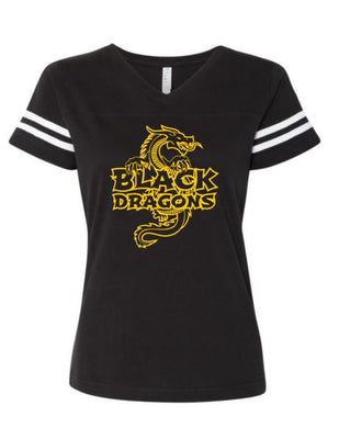 Black Dragons Women's V- Neck Fine Jersey Tee