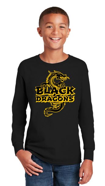 Black Dragons Bella Canvas - Ringspun Cotton Youth Long Sleeve T-Shirt