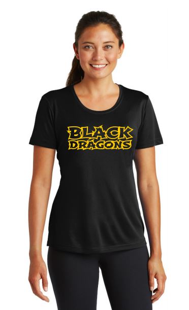 Black Dragons Words Design Women's Cooling Performance Crew