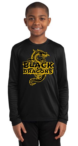 Black Dragons Youth Cooling Performance Long Sleeve T-Shirt