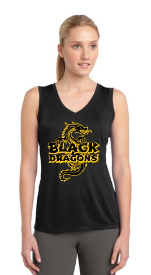 Black Dragons Sport-Tek Ladies Sleeveless PosiCharge Competitor™ V-Neck Tee