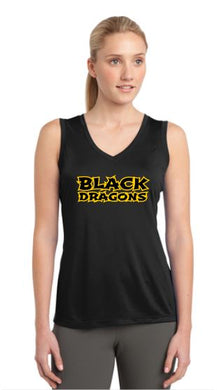 Black Dragons Words Sport-Tek Ladies Sleeveless PosiCharge Competitor™ V-Neck Tee