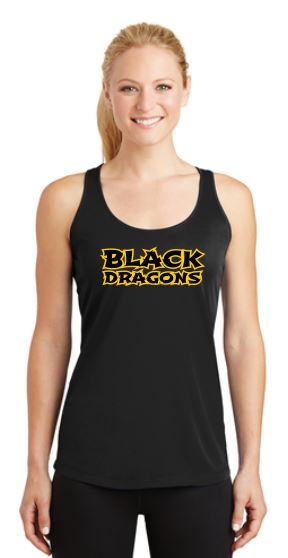 Black Dragons Words Sport-Tek Ladies PosiCharge Racerback Tank