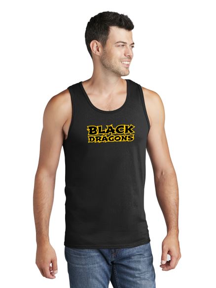 Black Dragons Words Mens Port & Company Core Cotton Tank Top